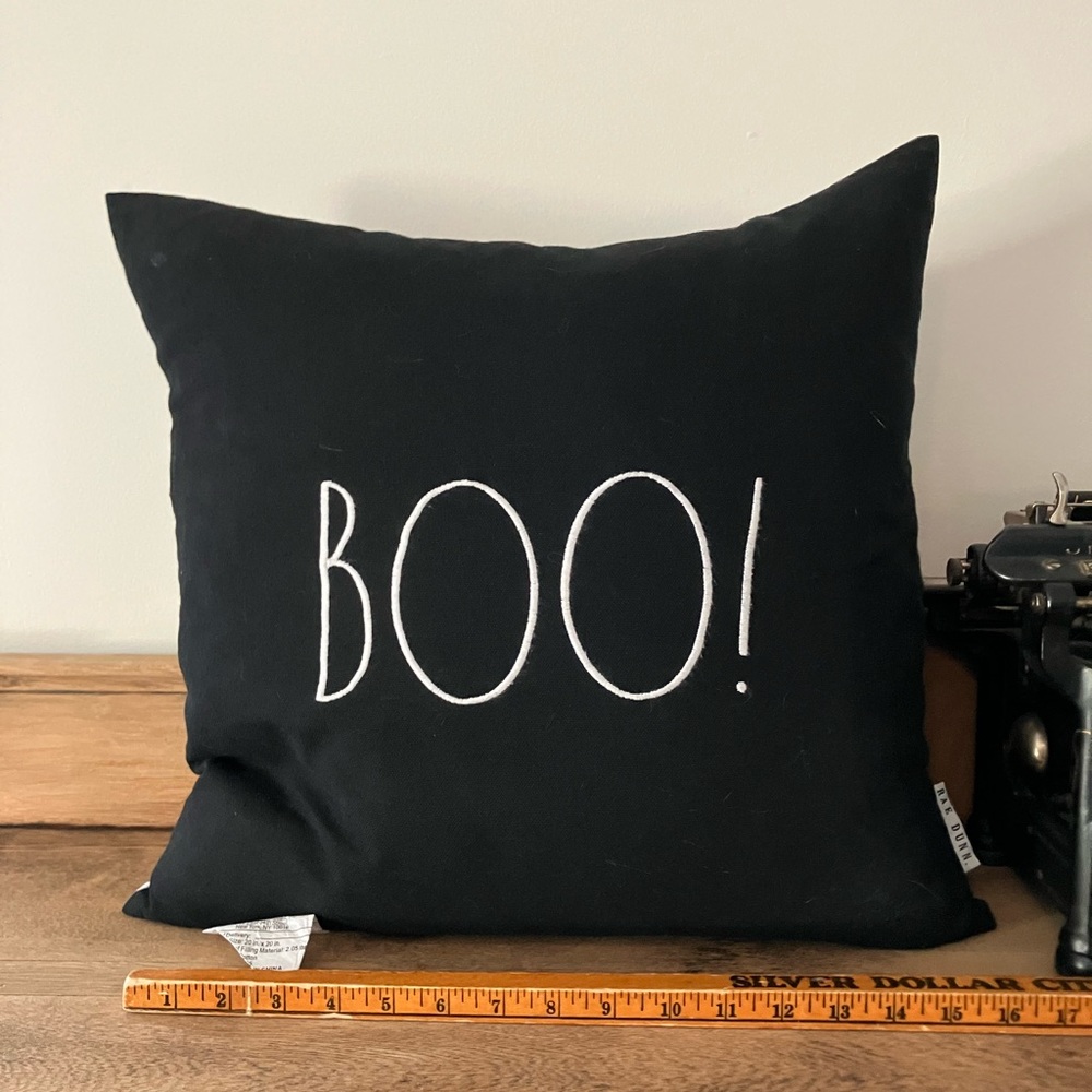 Rae Dunn Halloween Boo Pillow 19” x 19”